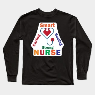 Colorful Stethoscope Heart Desig  Nurse and Nursing students and medical Students Long Sleeve T-Shirt